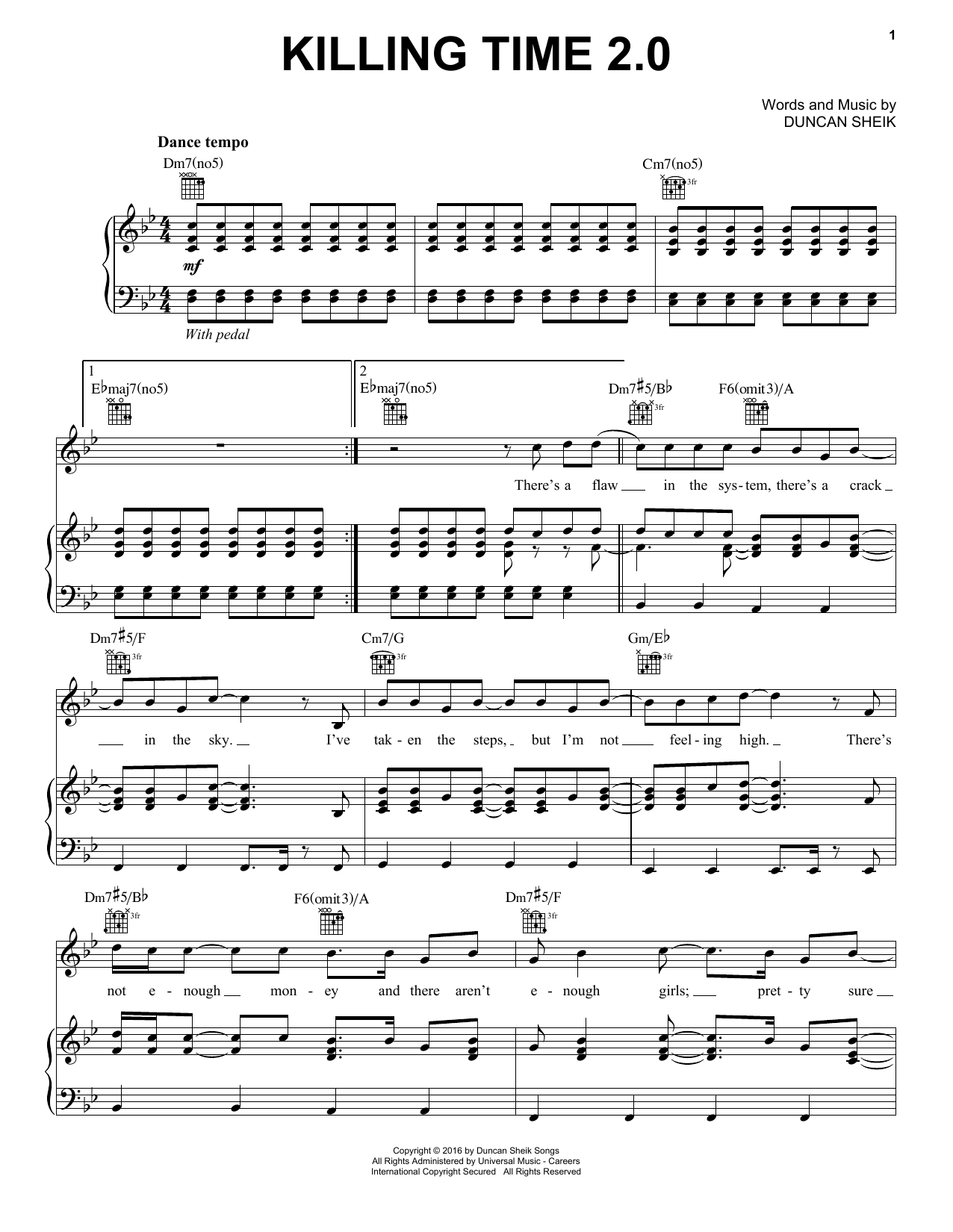 Learn to play Duncan Sheik Killing Time 2.0 sheet music for Piano, Vocal & Guitar Chords (Right-Hand Melody) in minutes. Price: 7.8900$ Duncan Sheik Killing Time 2.0 sheet music notes and chords arranged for Piano, Vocal & Guitar Chords (Right-Hand Melody)