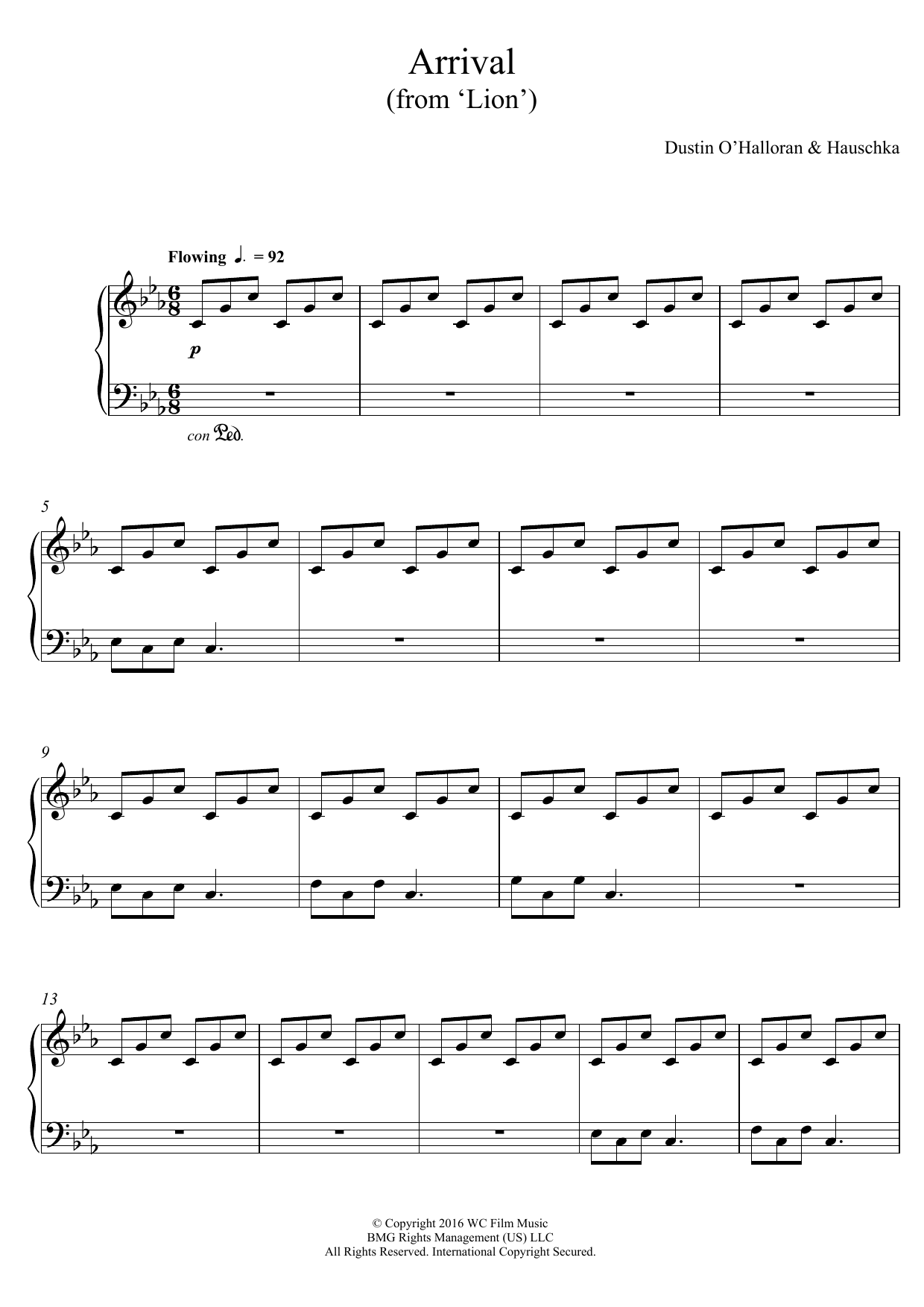 Learn to play Dustin O'Halloran & Hauschka Arrival (from 'Lion') sheet music for Piano Solo in minutes. Price: 7.8900$ Dustin O'Halloran & Hauschka Arrival (from 'Lion') sheet music notes and chords arranged for Piano Solo
