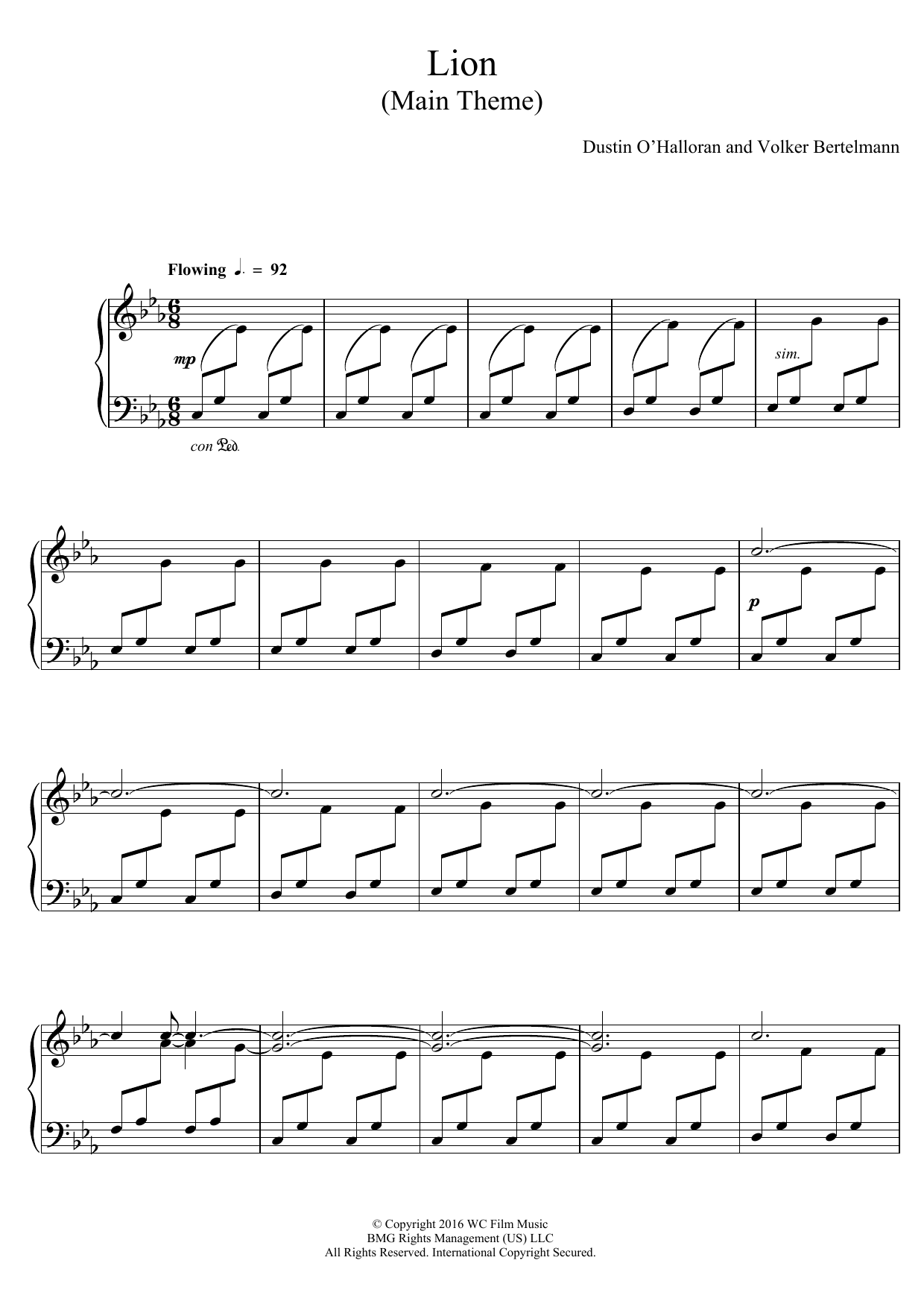 Dustin O'Halloran & Hauschka Main Theme (from 'Lion') sheet music notes and chords. Download Printable PDF.