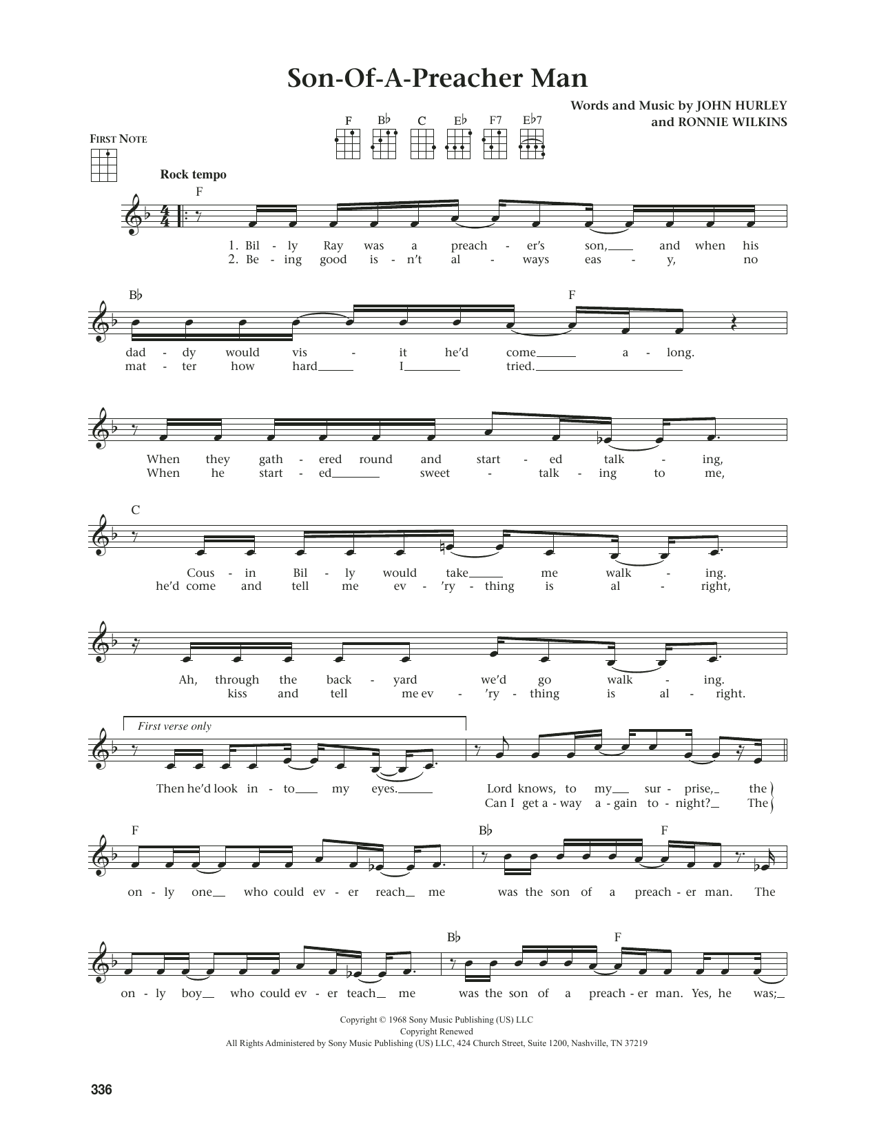 Dusty Springfield Son-Of-A-Preacher Man (from The Daily Ukulele) (arr. Jim Beloff) sheet music notes and chords. Download Printable PDF.