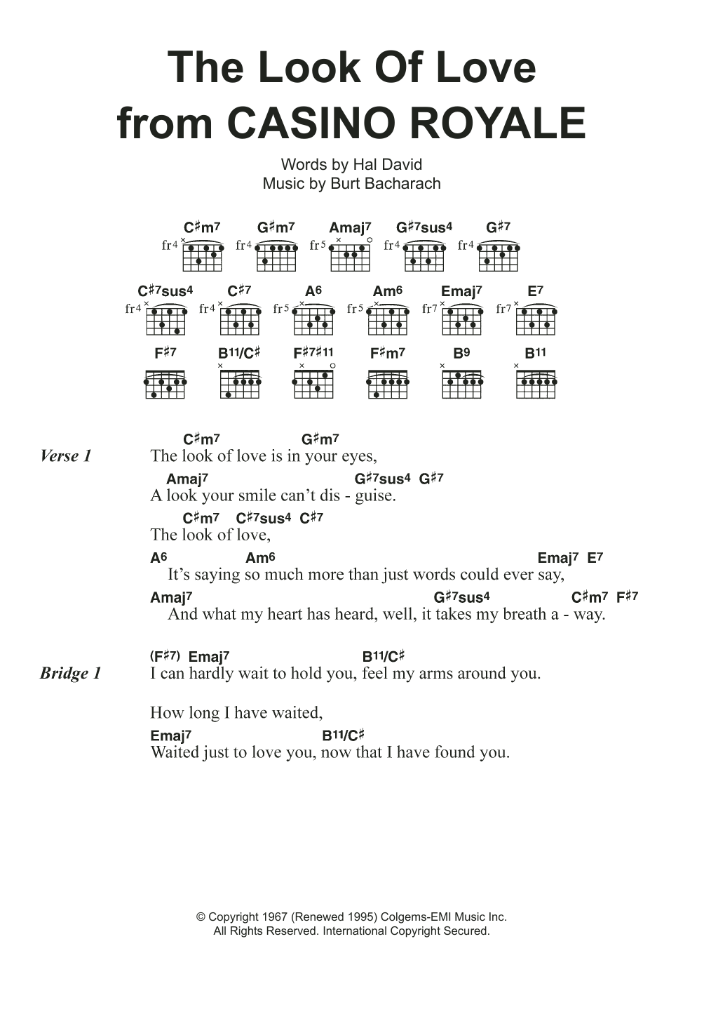 Learn to play Dusty Springfield The Look Of Love sheet music for Guitar Chords/Lyrics in minutes. Price: 4.4900$ Dusty Springfield The Look Of Love sheet music notes and chords arranged for Guitar Chords/Lyrics