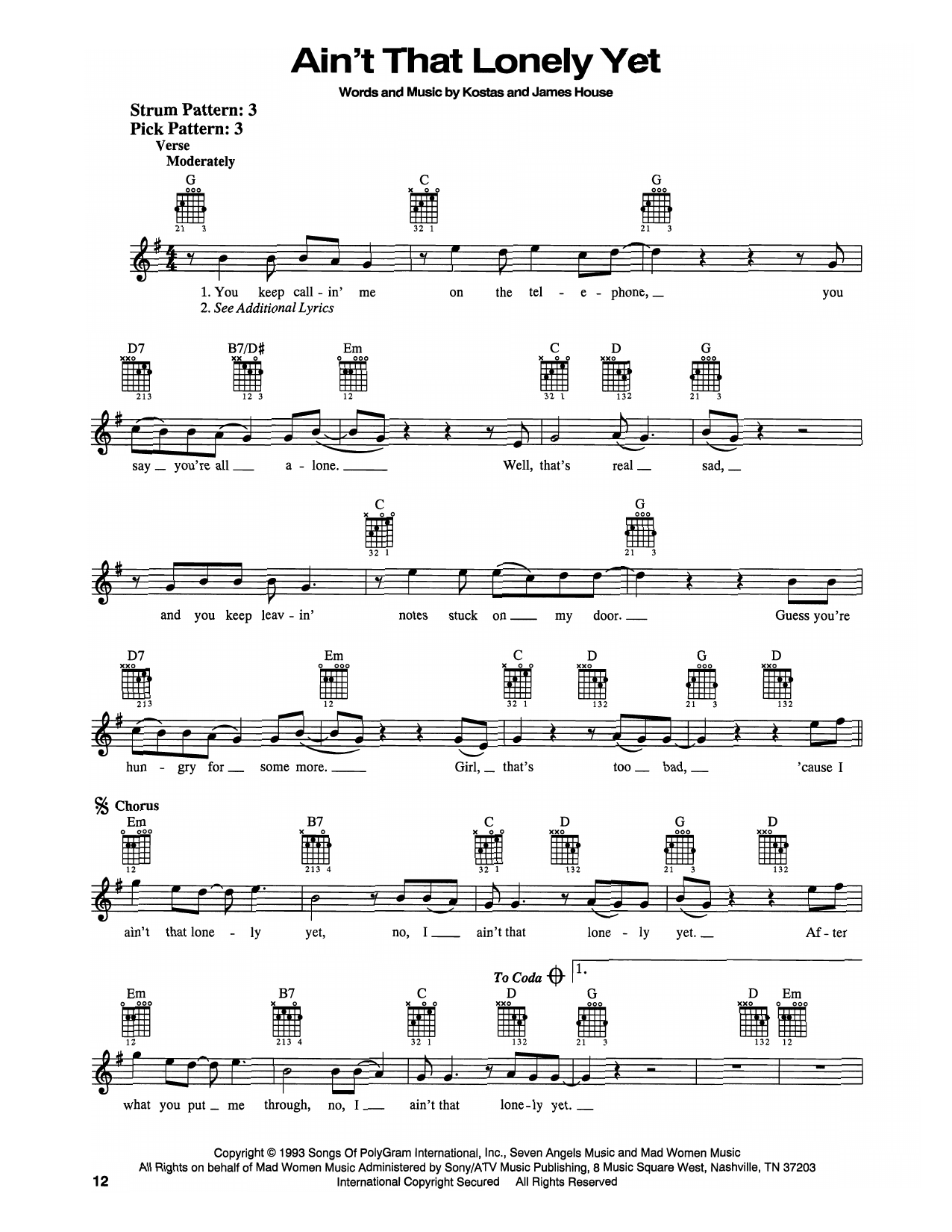 Dwight Yoakam Ain't That Lonely Yet sheet music notes and chords. Download Printable PDF.