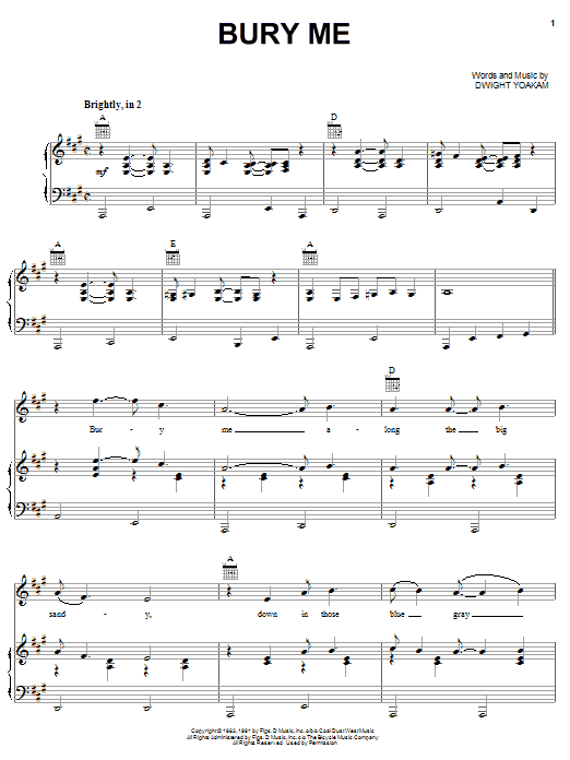 Learn to play Dwight Yoakam Bury Me sheet music for Guitar Tab in minutes. Price: 7.8900$ Dwight Yoakam Bury Me sheet music notes and chords arranged for Guitar Tab