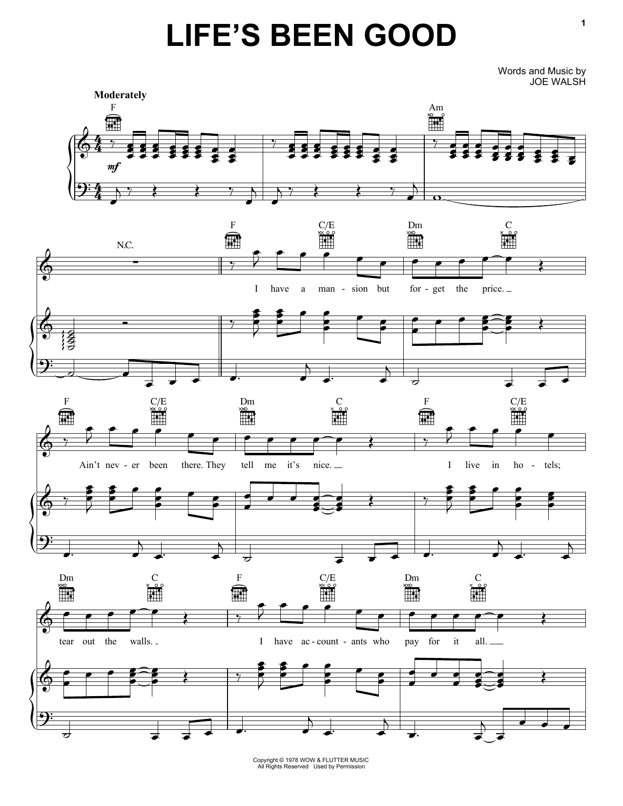 Eagles Life's Been Good sheet music notes and chords. Download Printable PDF.