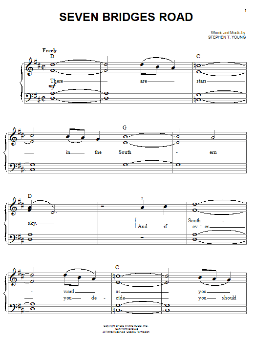 Eagles Seven Bridges Road sheet music notes and chords. Download Printable PDF.