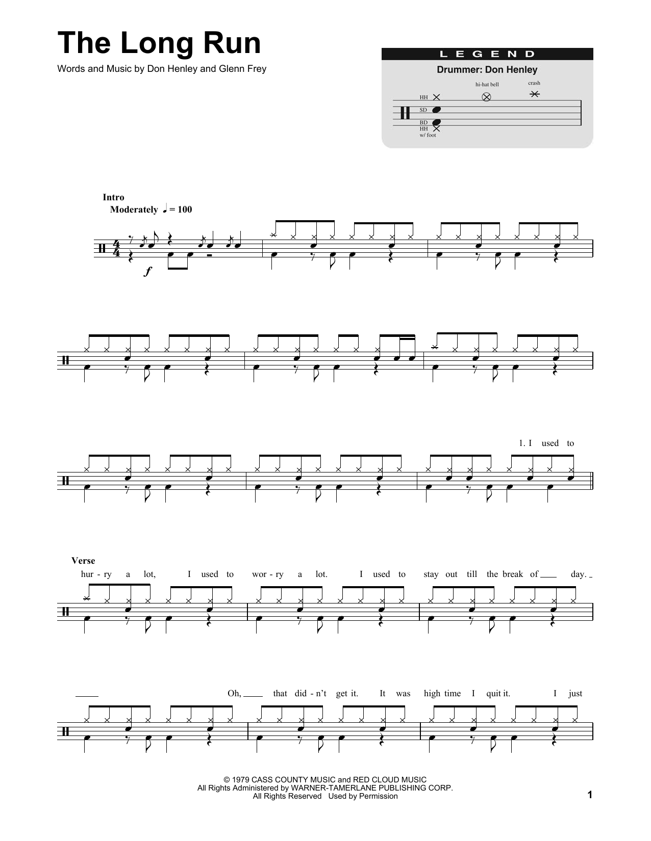 Eagles The Long Run sheet music notes and chords. Download Printable PDF.