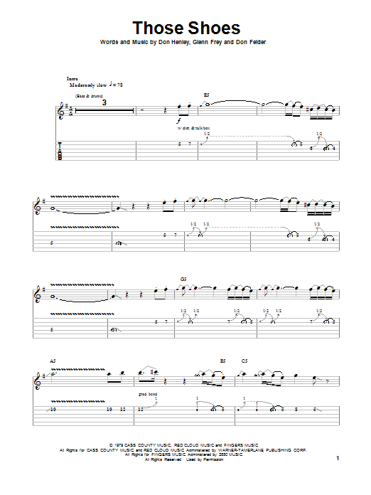 Eagles Those Shoes sheet music notes and chords. Download Printable PDF.