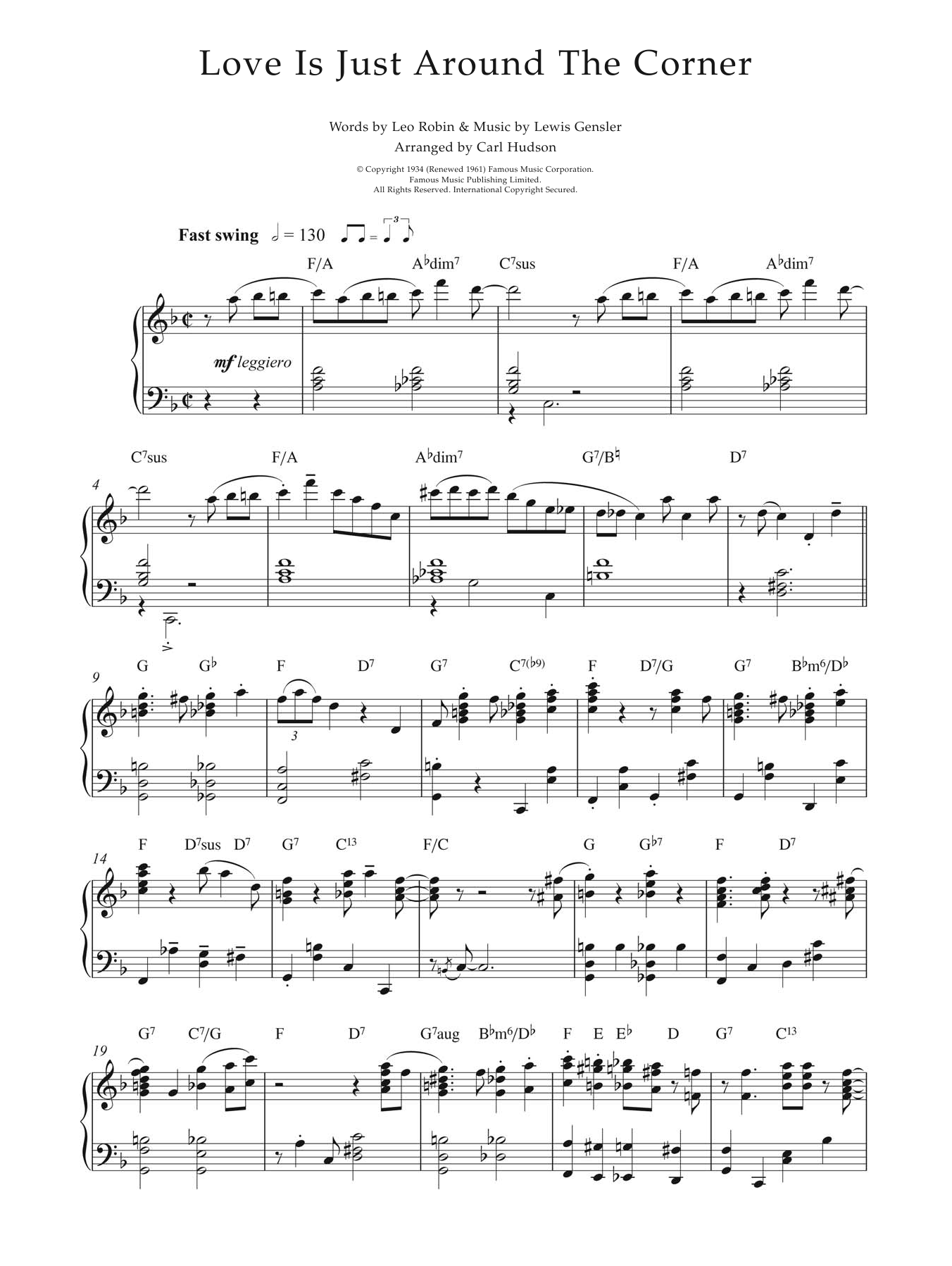 Learn to play Earl Hines Love Is Just Around The Corner sheet music for Piano Solo in minutes. Price: 7.8900$ Earl Hines Love Is Just Around The Corner sheet music notes and chords arranged for Piano Solo