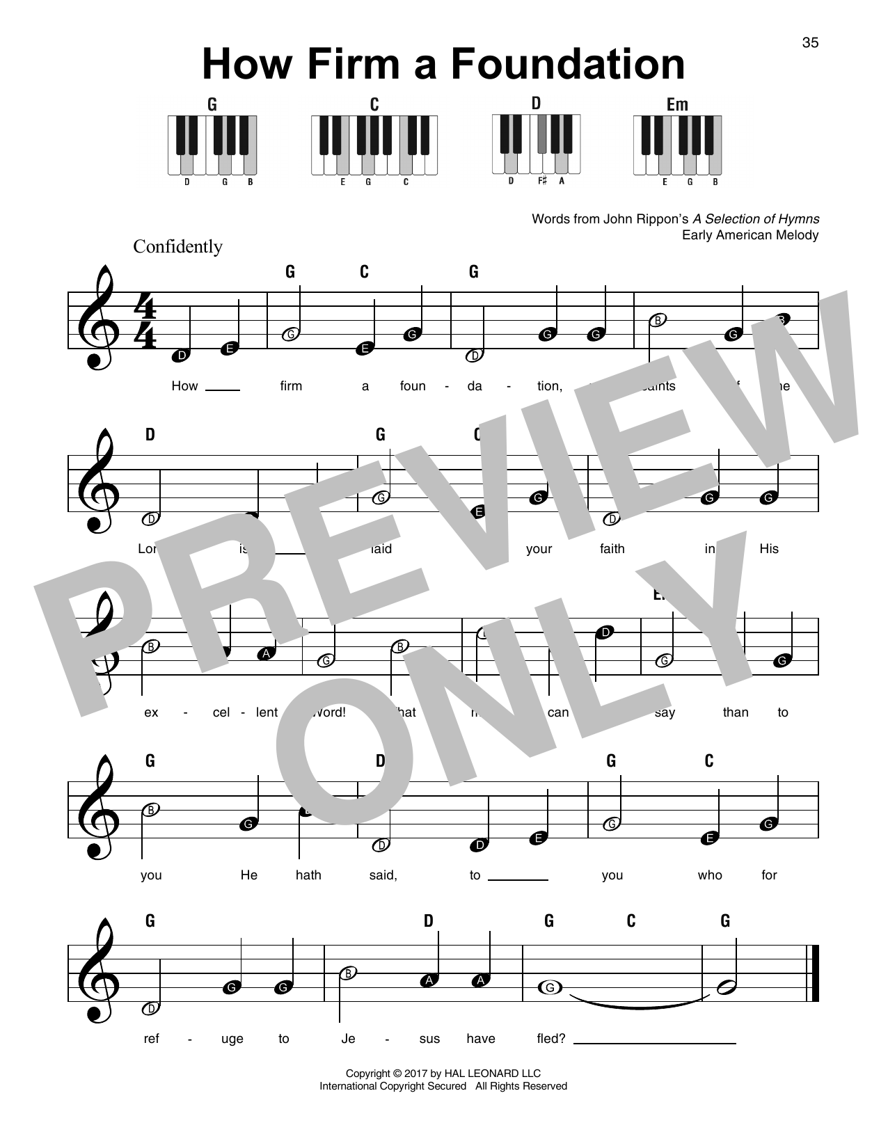 John Rippon How Firm A Foundation sheet music notes and chords. Download Printable PDF.