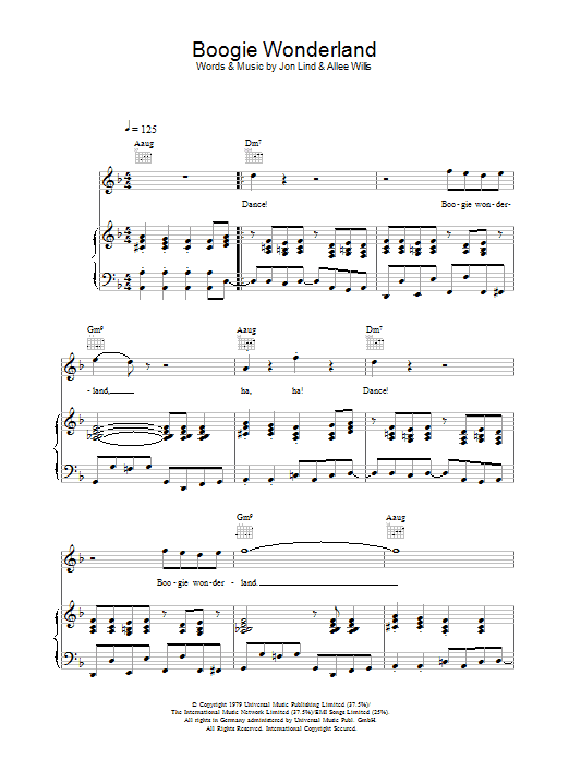 Earth, Wind & Fire Boogie Wonderland sheet music notes and chords. Download Printable PDF.