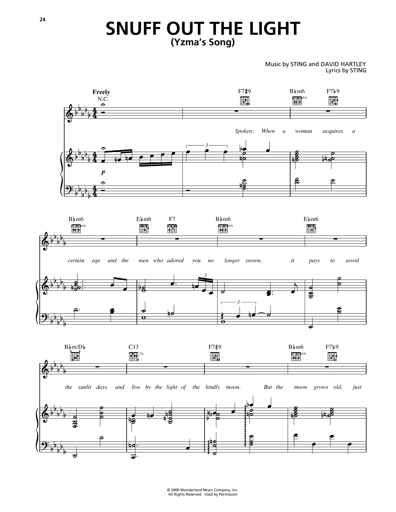 Eartha Kitt Snuff Out The Light (Yzma's Song) (from The Emperor's New Groove) sheet music notes and chords. Download Printable PDF.