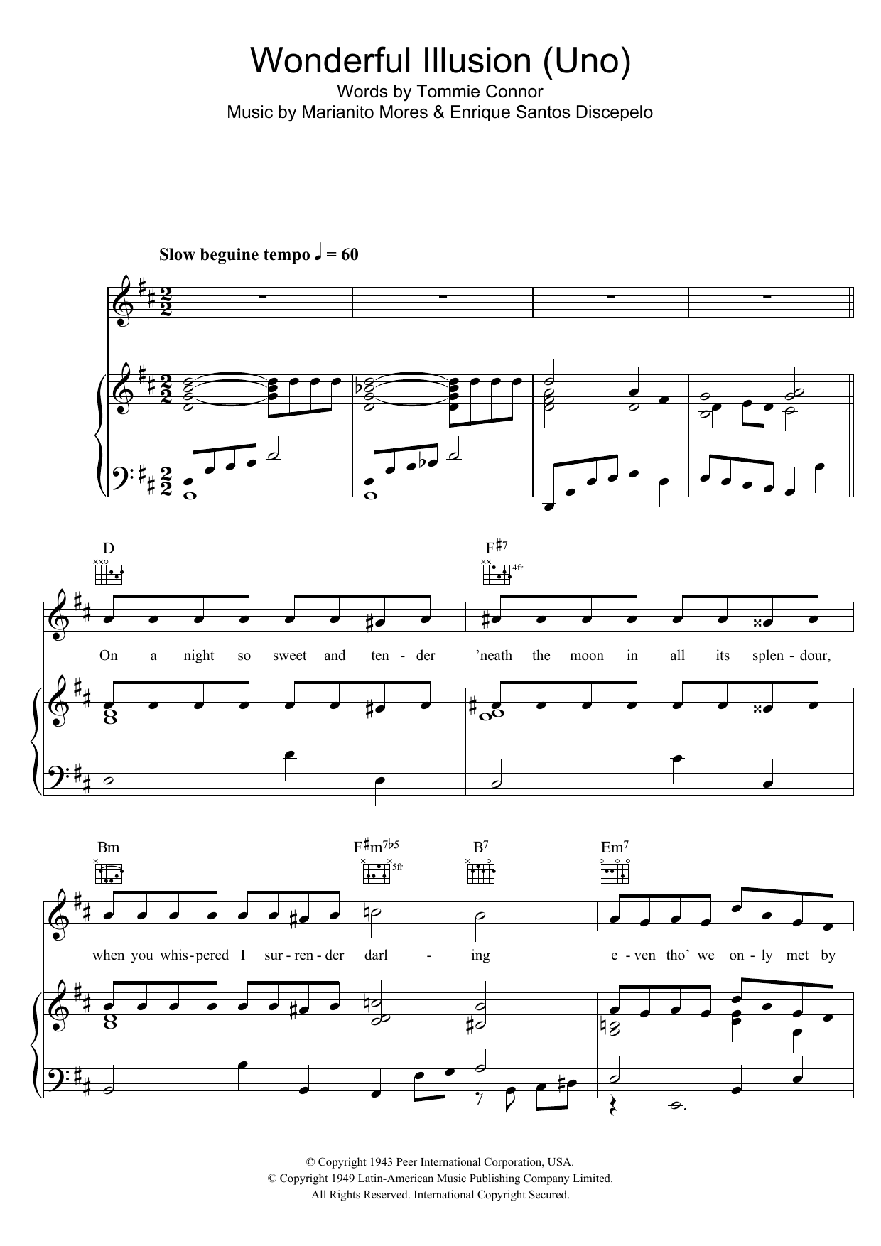 Learn to play Eartha Kitt Wonderful Illusion (Uno) sheet music for Piano, Vocal & Guitar Chords in minutes. Price: 7.8900$ Eartha Kitt Wonderful Illusion (Uno) sheet music notes and chords arranged for Piano, Vocal & Guitar Chords