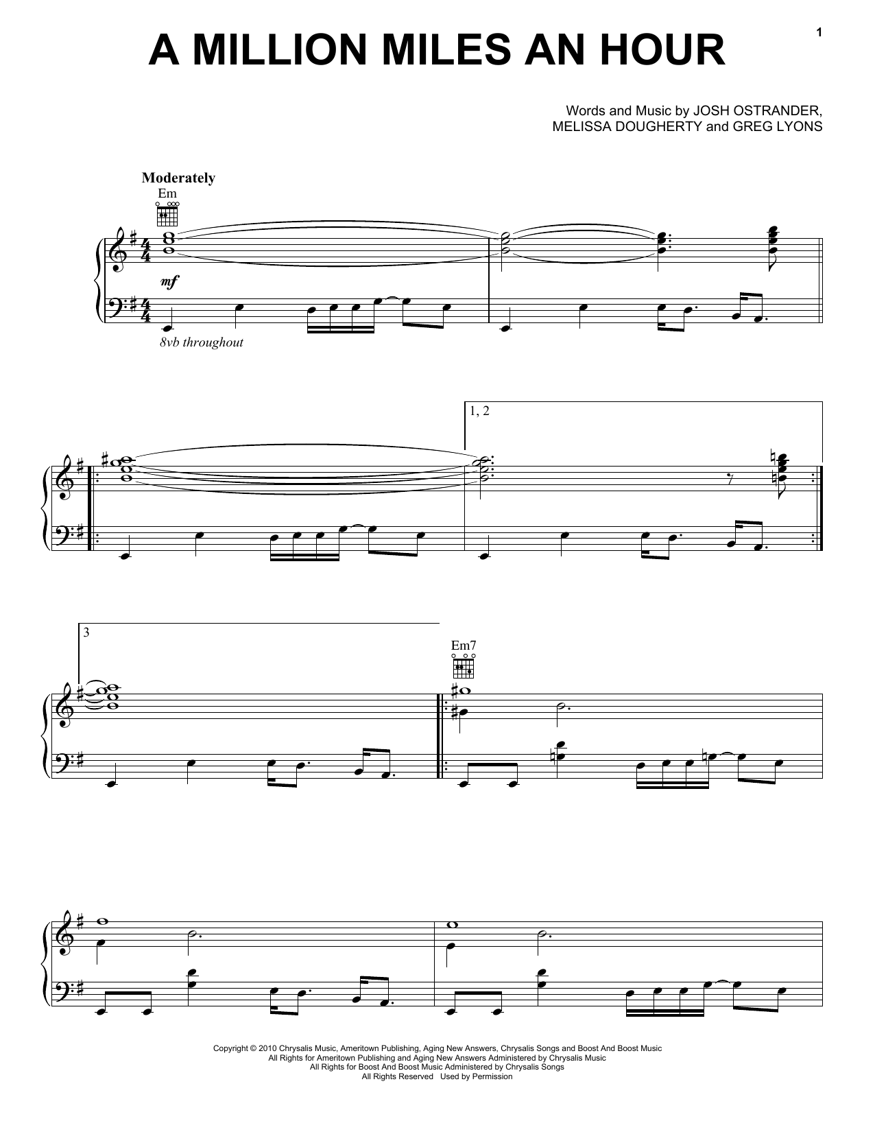 Learn to play Eastern Conference Champions A Million Miles An Hour sheet music for Piano, Vocal & Guitar Chords (Right-Hand Melody) in minutes. Price: 7.8900$ Eastern Conference Champions A Million Miles An Hour sheet music notes and chords arranged for Piano, Vocal & Guitar Chords (Right-Hand Melody)