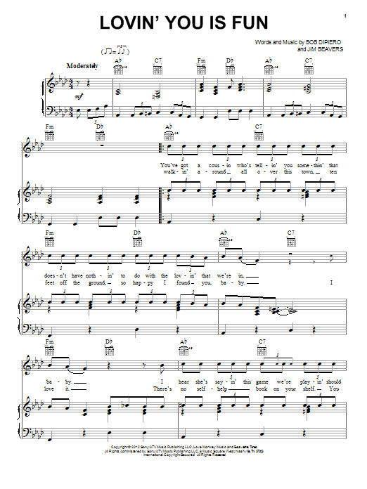 Learn to play Easton Corbin Lovin' You Is Fun sheet music for Piano, Vocal & Guitar Chords (Right-Hand Melody) in minutes. Price: 7.8900$ Easton Corbin Lovin' You Is Fun sheet music notes and chords arranged for Piano, Vocal & Guitar Chords (Right-Hand Melody)