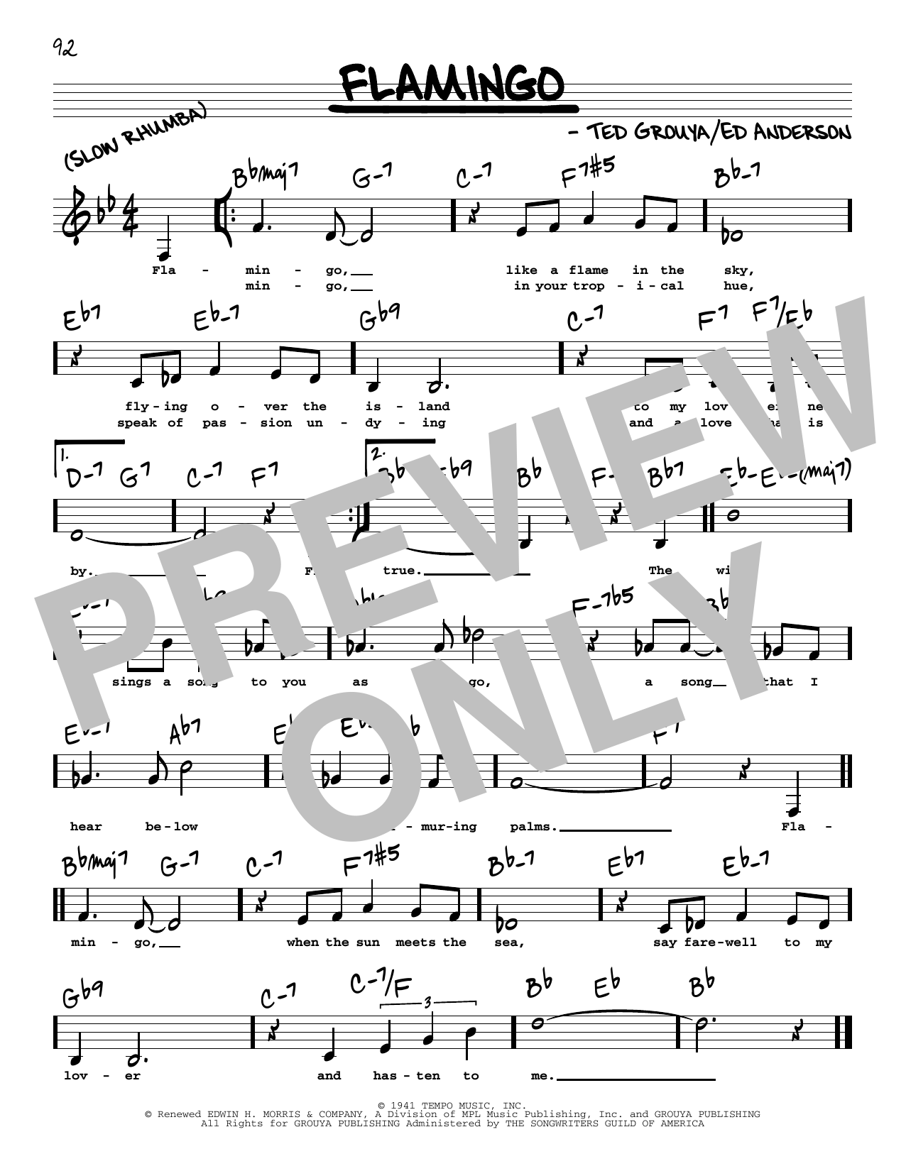 Learn to play Ed Anderson Flamingo (Low Voice) sheet music for Real Book – Melody, Lyrics & Chords in minutes. Price: 5.9900$ Ed Anderson Flamingo (Low Voice) sheet music notes and chords arranged for Real Book – Melody, Lyrics & Chords