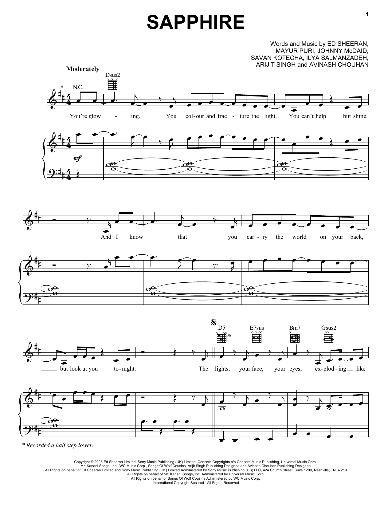 Learn to play Ed Sheeran Sapphire sheet music for Super Easy Piano in minutes. Price: 5.9900$ Ed Sheeran Sapphire sheet music notes and chords arranged for Super Easy Piano