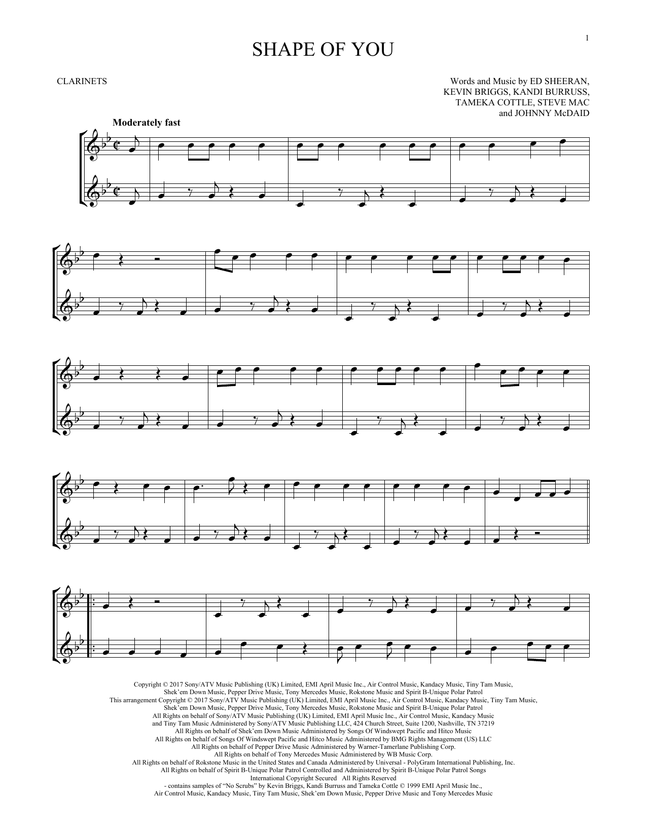 Ed Sheeran Shape Of You sheet music notes and chords. Download Printable PDF.