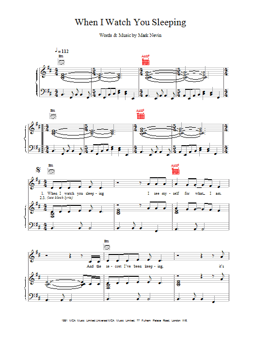 Learn to play Eddi Reader When I Watch You Sleeping sheet music for Piano, Vocal & Guitar Chords in minutes. Price: 7.8900$ Eddi Reader When I Watch You Sleeping sheet music notes and chords arranged for Piano, Vocal & Guitar Chords