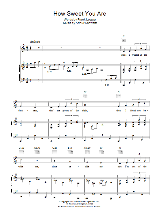 Learn to play Eddie Cantor How Sweet You Are sheet music for Piano, Vocal & Guitar Chords in minutes. Price: 7.8900$ Eddie Cantor How Sweet You Are sheet music notes and chords arranged for Piano, Vocal & Guitar Chords