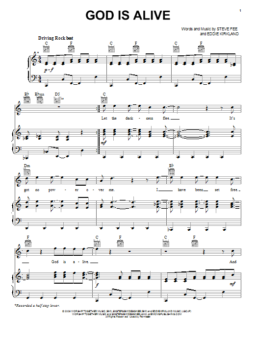 Learn to play Eddie Kirkland God Is Alive sheet music for Piano, Vocal & Guitar Chords (Right-Hand Melody) in minutes. Price: 7.8900$ Eddie Kirkland God Is Alive sheet music notes and chords arranged for Piano, Vocal & Guitar Chords (Right-Hand Melody)
