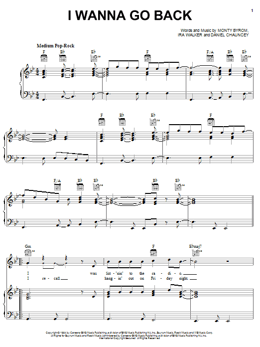 Learn to play Eddie Money I Wanna Go Back sheet music for Piano, Vocal & Guitar Chords (Right-Hand Melody) in minutes. Price: 7.8900$ Eddie Money I Wanna Go Back sheet music notes and chords arranged for Piano, Vocal & Guitar Chords (Right-Hand Melody)