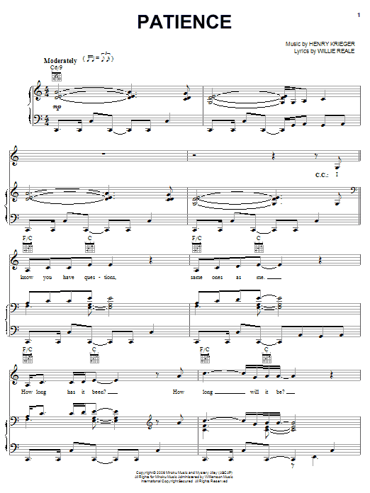 Learn to play Eddie Murphy Patience sheet music for Piano, Vocal & Guitar Chords (Right-Hand Melody) in minutes. Price: 7.8900$ Eddie Murphy Patience sheet music notes and chords arranged for Piano, Vocal & Guitar Chords (Right-Hand Melody)
