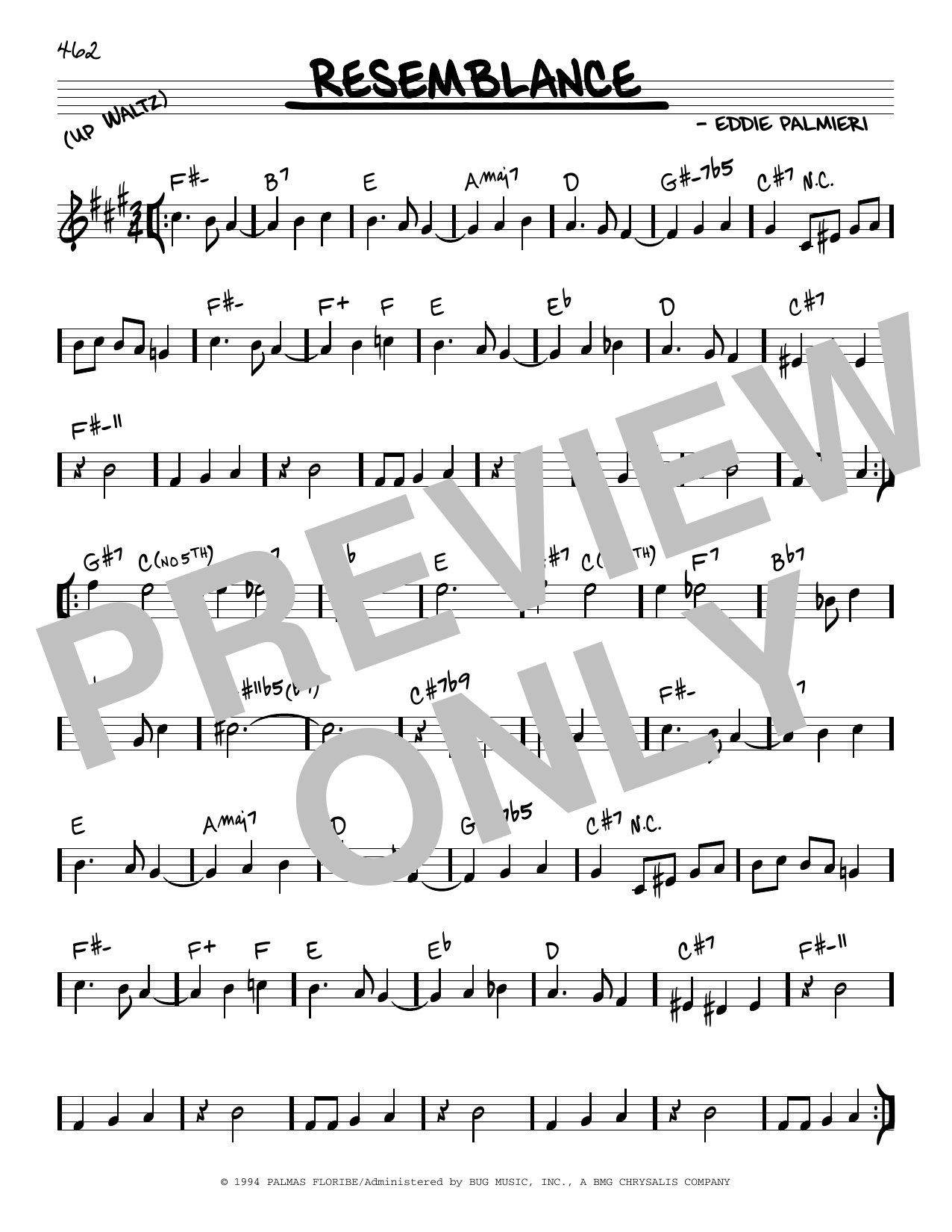 Learn to play Eddie Palmieri Resemblance sheet music for Real Book – Melody & Chords in minutes. Price: 5.9900$ Eddie Palmieri Resemblance sheet music notes and chords arranged for Real Book – Melody & Chords