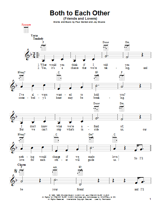 Eddie Rabbitt & Juice Newton Both To Each Other (Friends and Lovers) sheet music notes and chords. Download Printable PDF.