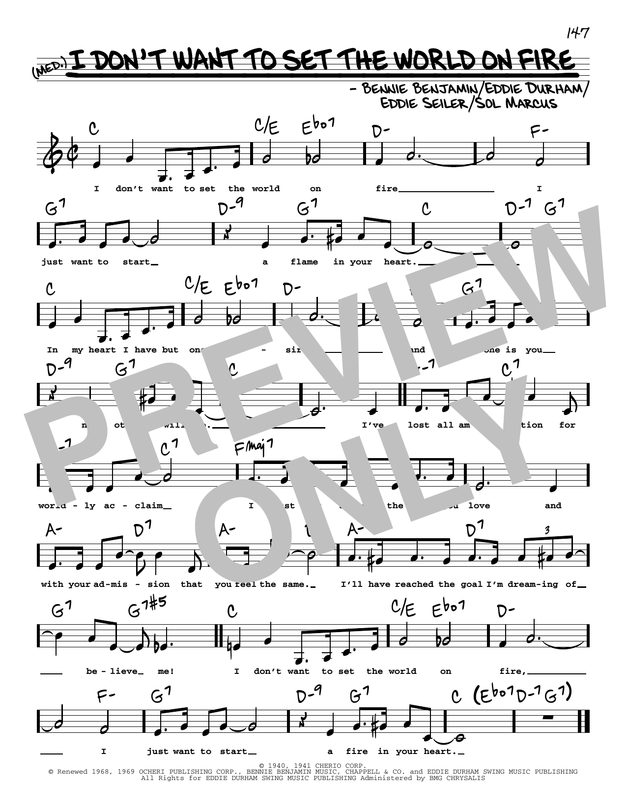 Learn to play Eddie Seiler I Don't Want To Set The World On Fire (Low Voice) sheet music for Real Book – Melody, Lyrics & Chords in minutes. Price: 5.9900$ Eddie Seiler I Don't Want To Set The World On Fire (Low Voice) sheet music notes and chords arranged for Real Book – Melody, Lyrics & Chords
