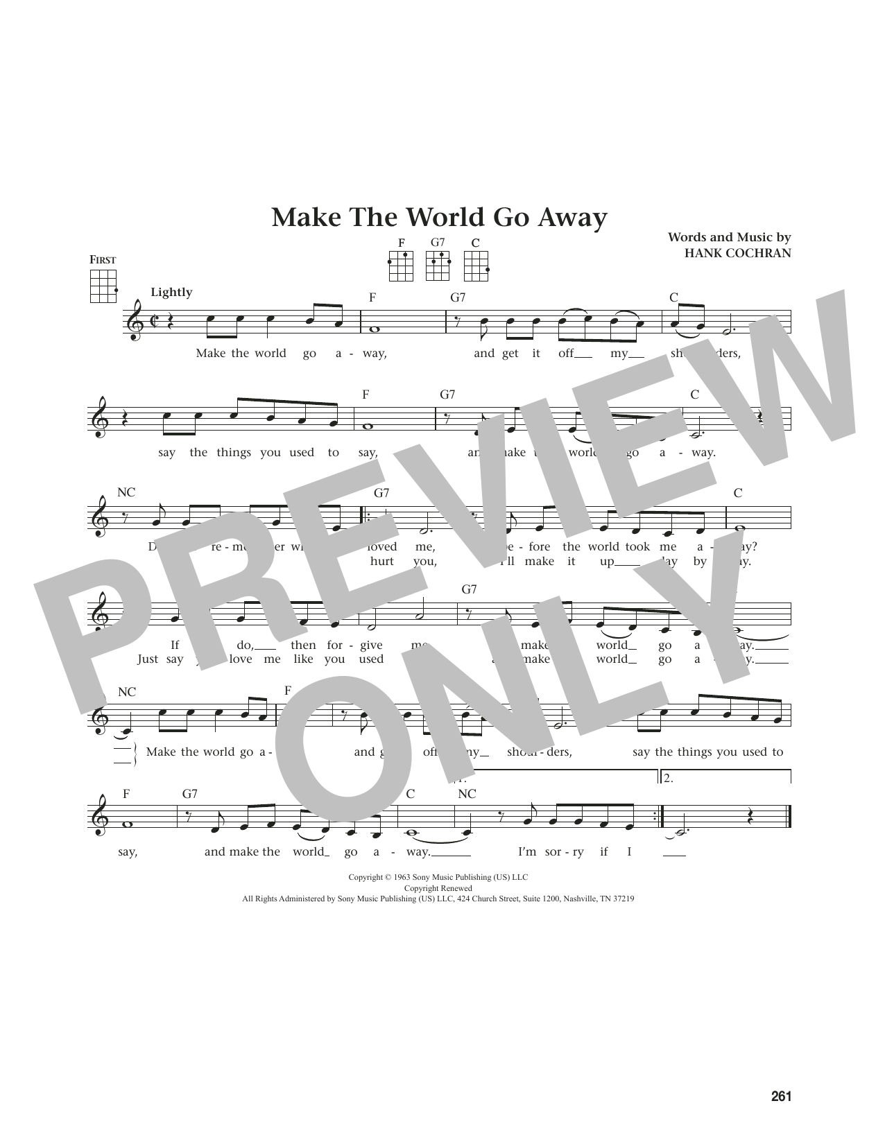 Eddy Arnold Make The World Go Away (from The Daily Ukulele) (arr. Jim Beloff) sheet music notes and chords. Download Printable PDF.