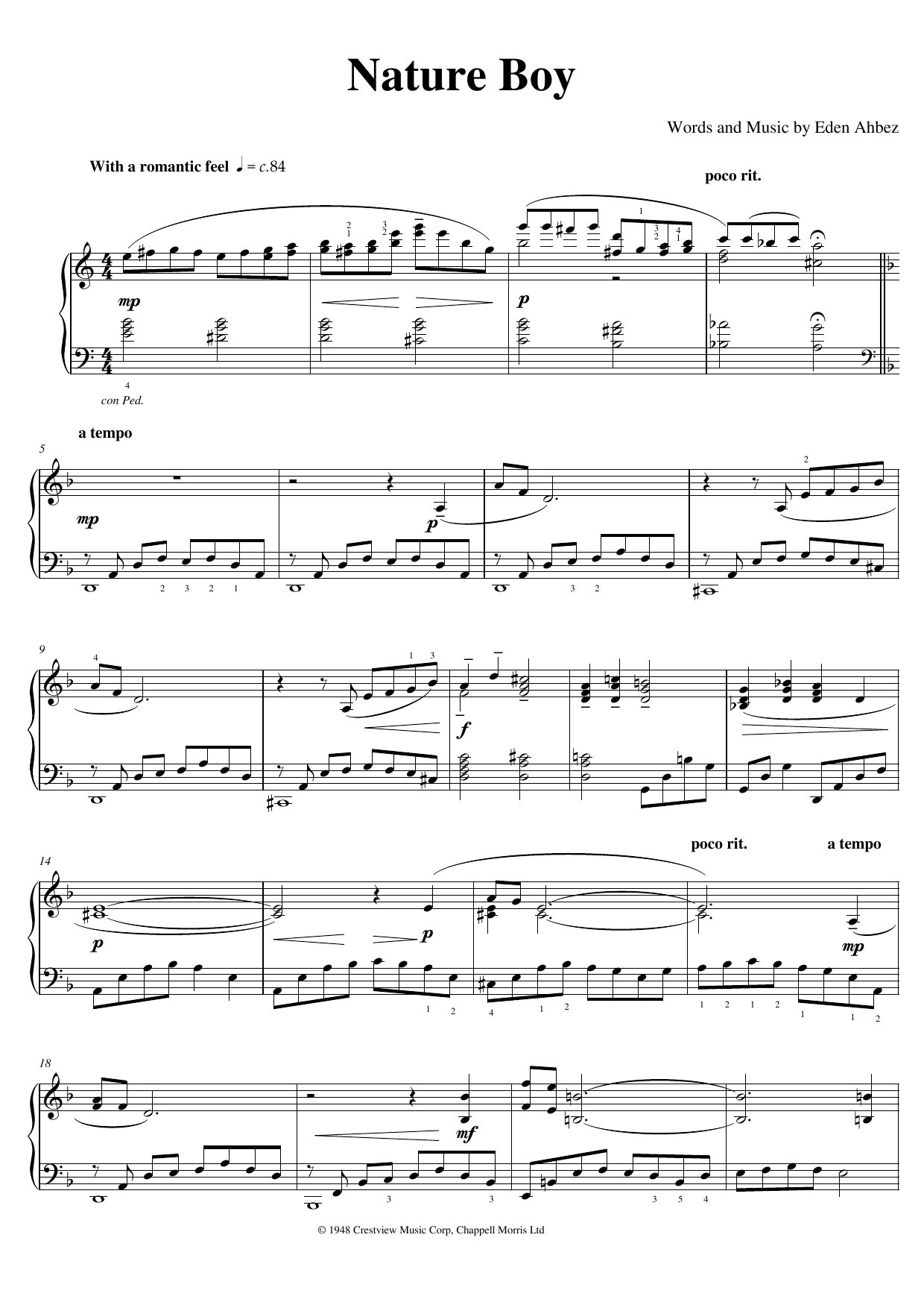 David Bowie Nature Boy sheet music notes and chords. Download Printable PDF.