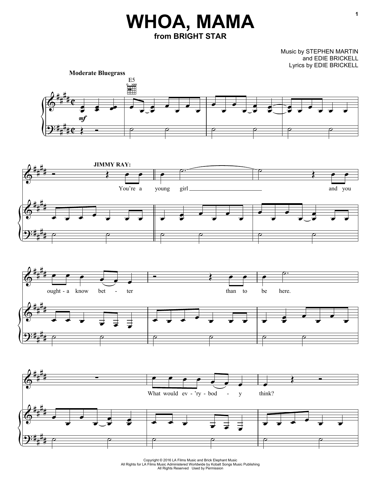 Learn to play Edie Brickell Whoa, Mama sheet music for Piano, Vocal & Guitar Chords (Right-Hand Melody) in minutes. Price: 7.8900$ Edie Brickell Whoa, Mama sheet music notes and chords arranged for Piano, Vocal & Guitar Chords (Right-Hand Melody)