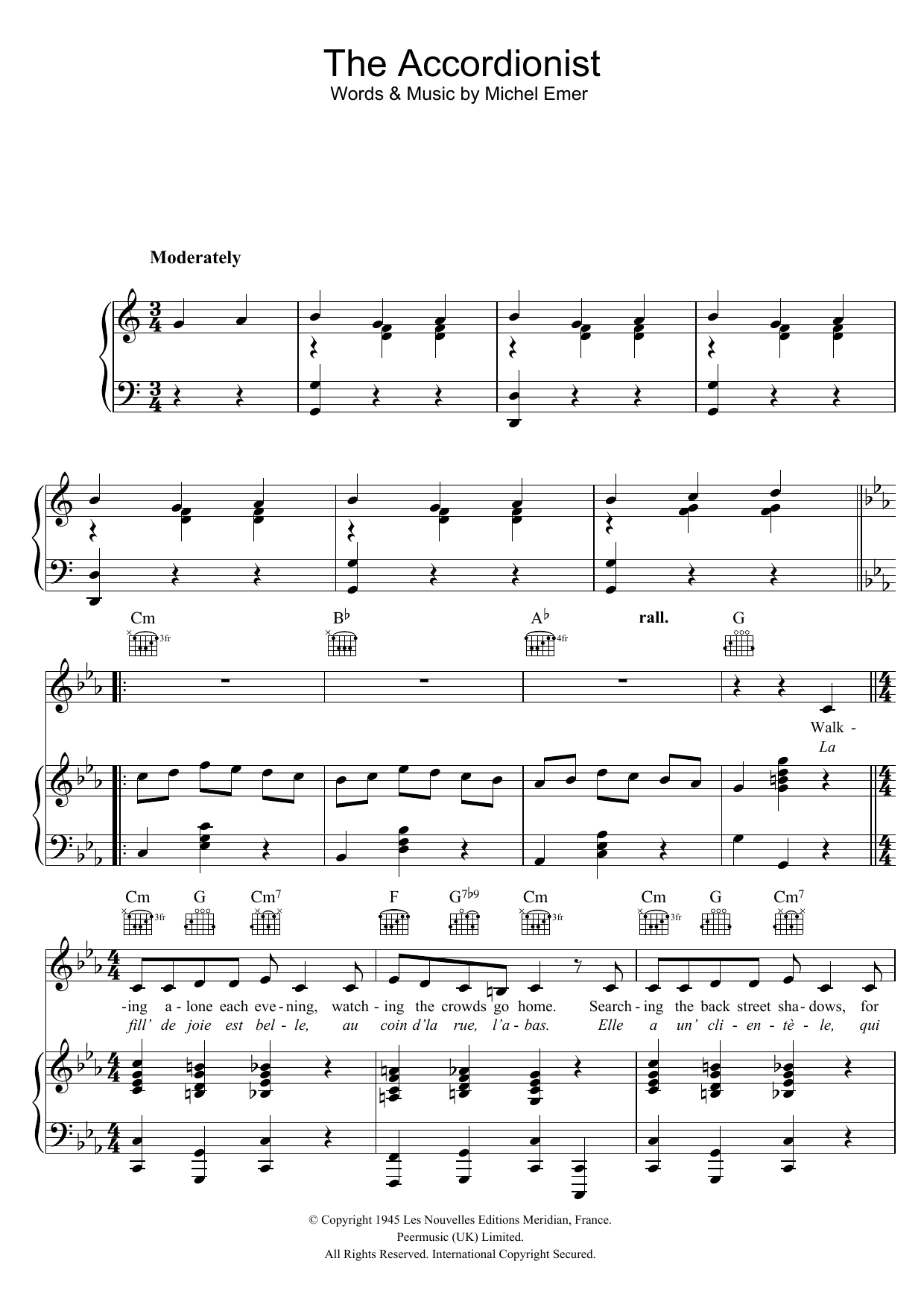 Learn to play Edith Piaf The Accordionist sheet music for Piano, Vocal & Guitar Chords in minutes. Price: 7.8900$ Edith Piaf The Accordionist sheet music notes and chords arranged for Piano, Vocal & Guitar Chords