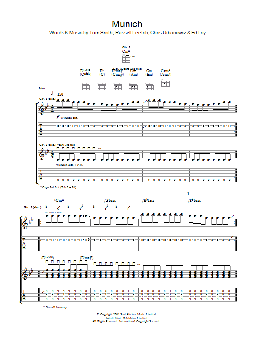Learn to play Editors Munich sheet music for Guitar Tab in minutes. Price: 7.8900$ Editors Munich sheet music notes and chords arranged for Guitar Tab