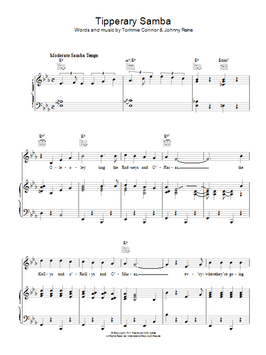 Learn to play Edmundo Ros Tipperary Samba sheet music for Piano, Vocal & Guitar Chords in minutes. Price: 7.8900$ Edmundo Ros Tipperary Samba sheet music notes and chords arranged for Piano, Vocal & Guitar Chords