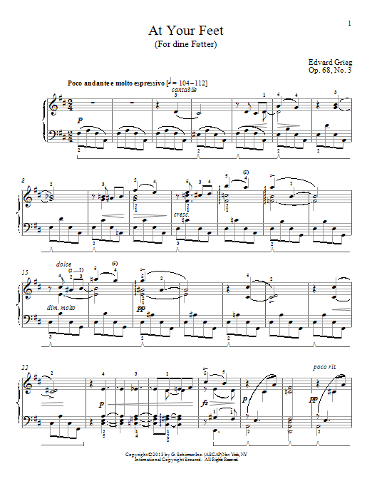 Learn to play William Westney At Your Feet (For dine Fotter), Op. 68, No. 3 sheet music for Piano Solo in minutes. Price: 7.8900$ William Westney At Your Feet (For dine Fotter), Op. 68, No. 3 sheet music notes and chords arranged for Piano Solo