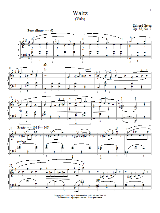 Learn to play William Westney Waltz (Vals), Op. 38, No. 7 sheet music for Piano Solo in minutes. Price: 7.8900$ William Westney Waltz (Vals), Op. 38, No. 7 sheet music notes and chords arranged for Piano Solo