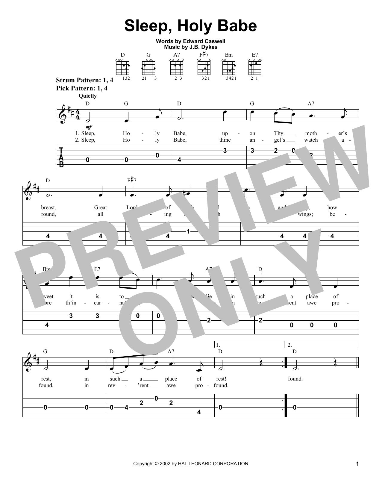 Edward Caswall Sleep, Holy Babe sheet music notes and chords. Download Printable PDF.