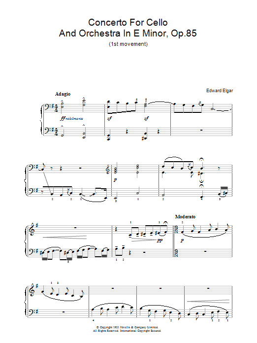 Edward Elgar Concerto For Cello And Orchestra In E Minor, Op.85 sheet music notes and chords. Download Printable PDF.