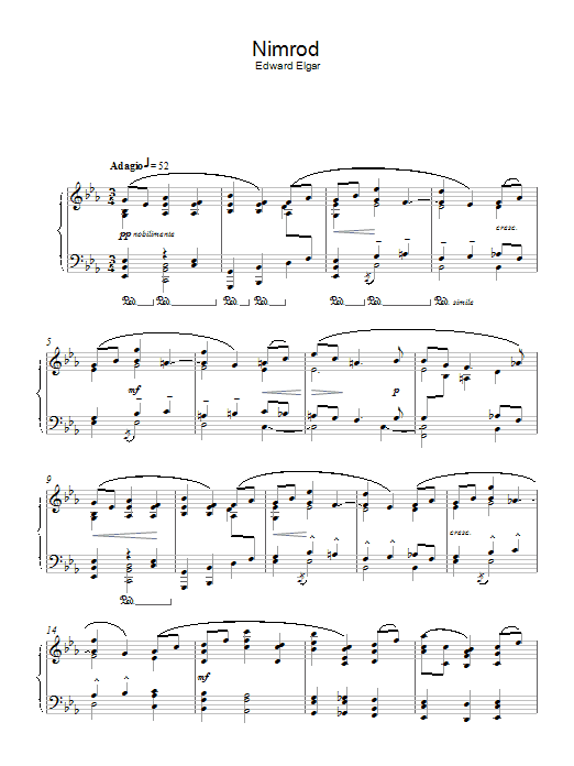 Edward Elgar Nimrod sheet music notes and chords. Download Printable PDF.