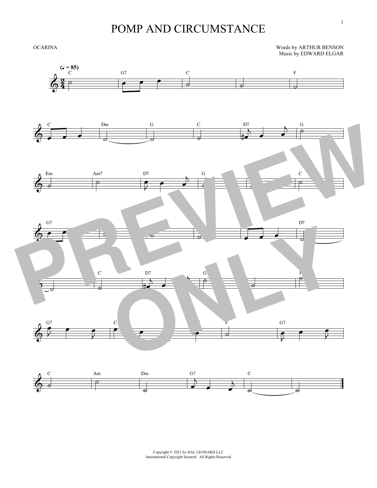 Learn to play Edward Elgar Pomp And Circumstance (arr. Cris Gale) sheet music for Ocarina in minutes. Price: 6.9900$ Edward Elgar Pomp And Circumstance (arr. Cris Gale) sheet music notes and chords arranged for Ocarina