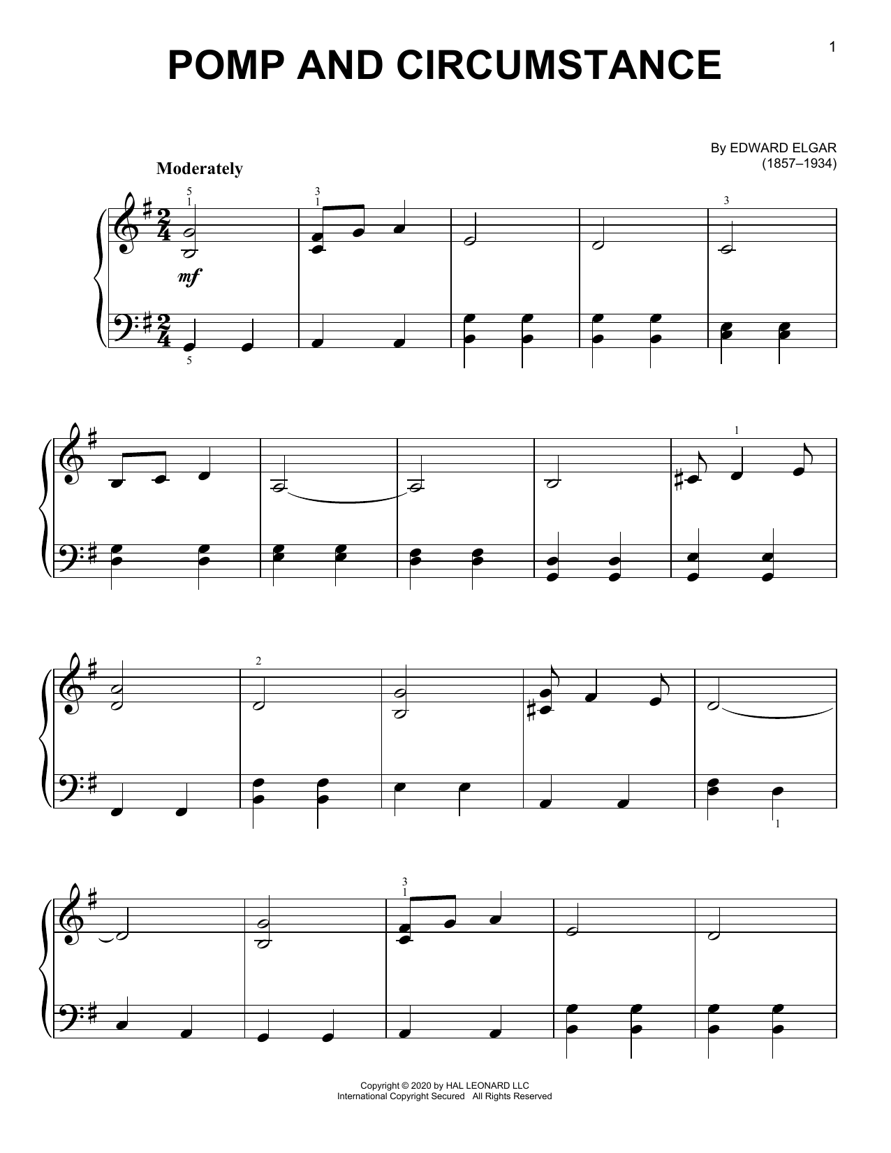 Edward Elgar Pomp And Circumstance, March No. 1, Op. 39 sheet music notes and chords. Download Printable PDF.