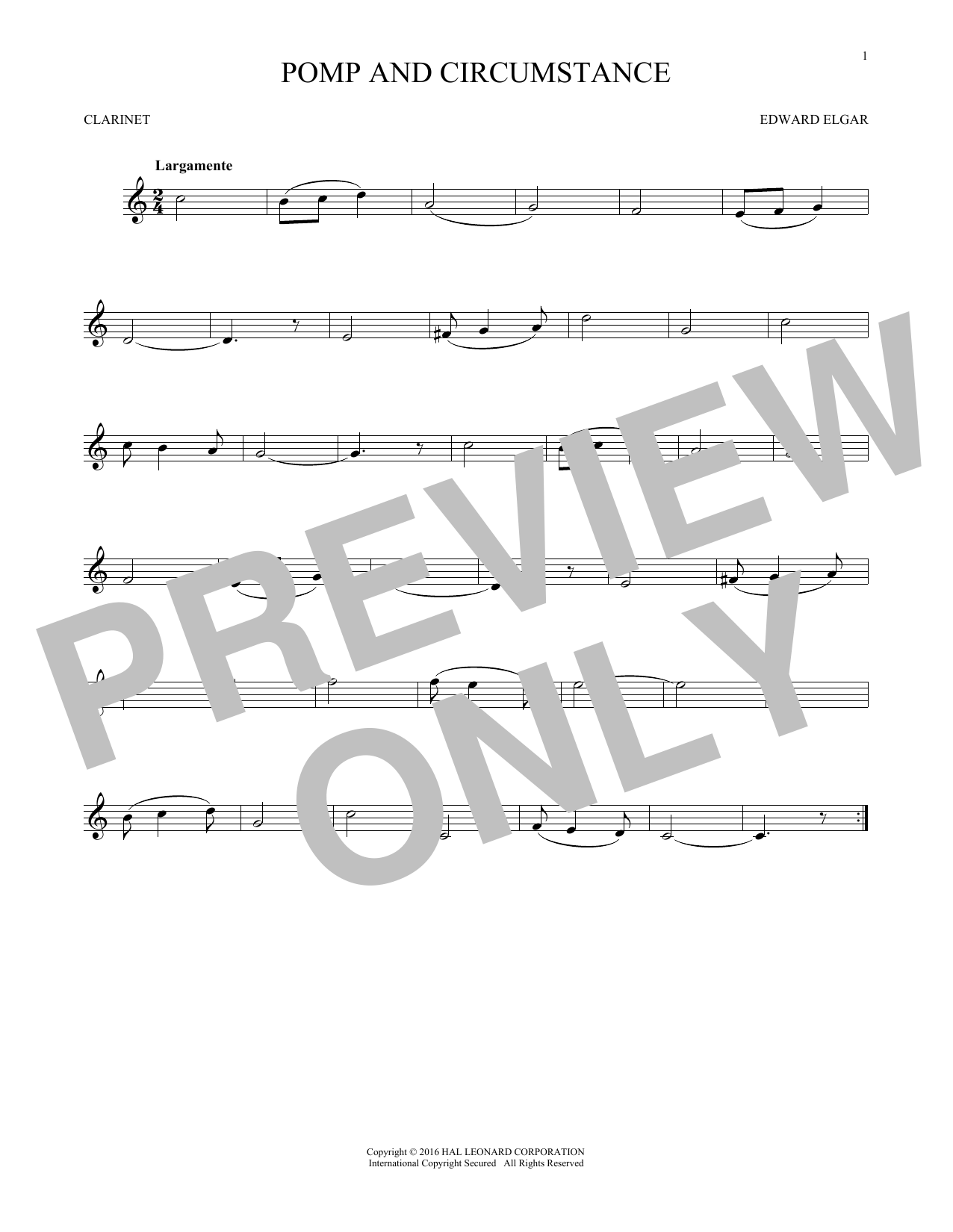 Edward Elgar Pomp And Circumstance sheet music notes and chords. Download Printable PDF.