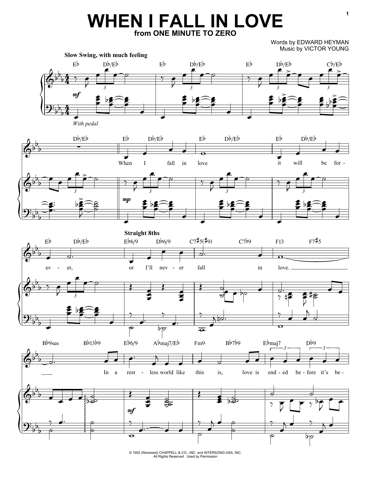 Edward Heyman and Victor Young When I Fall In Love [Jazz version] (arr. Brent Edstrom) sheet music notes and chords. Download Printable PDF.