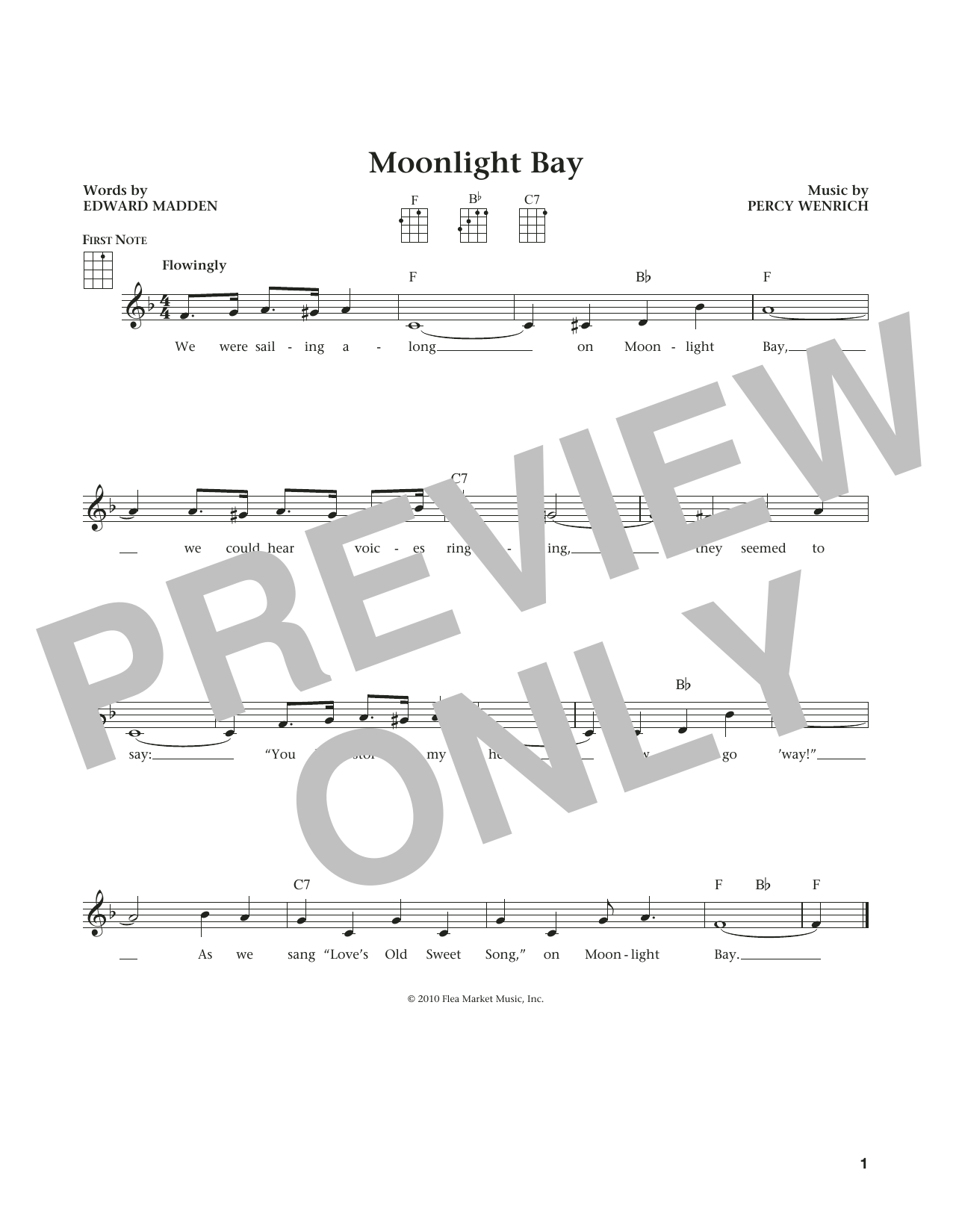Learn to play Edward Madden Moonlight Bay (from The Daily Ukulele) (arr. Liz and Jim Beloff) sheet music for Ukulele in minutes. Price: 5.9900$ Edward Madden Moonlight Bay (from The Daily Ukulele) (arr. Liz and Jim Beloff) sheet music notes and chords arranged for Ukulele