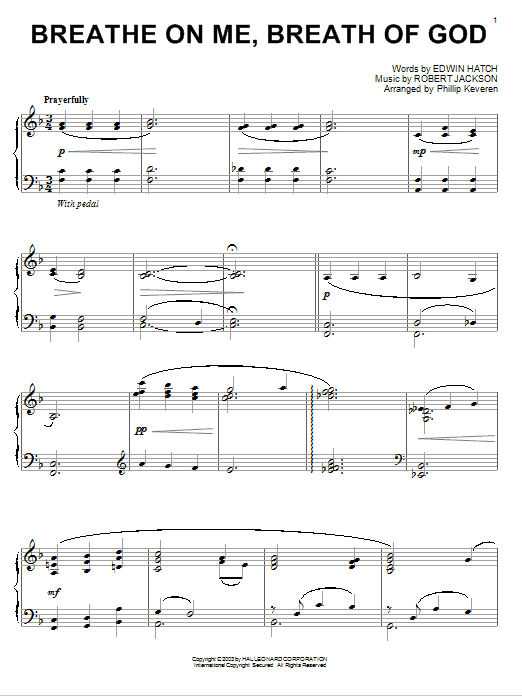 Edwin Hatch Breathe On Me, Breath Of God sheet music notes and chords. Download Printable PDF.