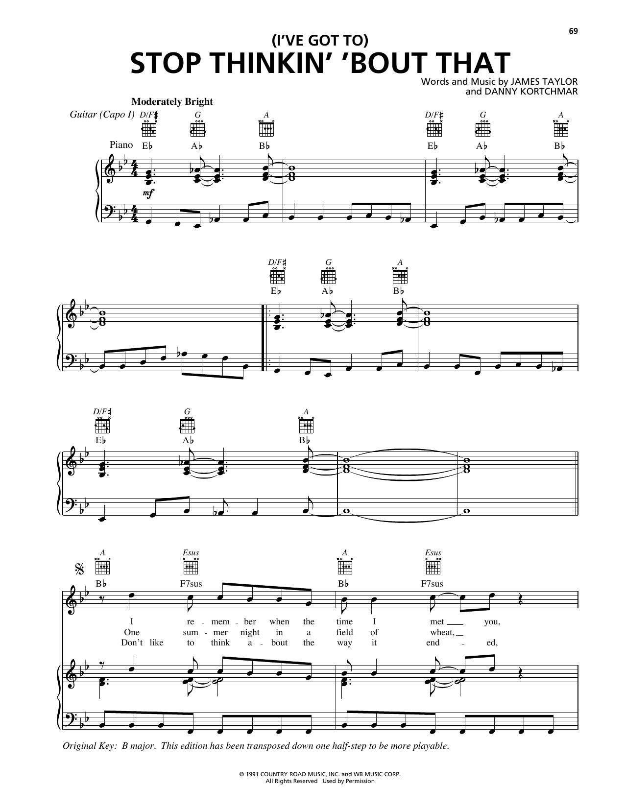 Learn to play Edwin McCain (I've Got To) Stop Thinkin' 'Bout That sheet music for Piano, Vocal & Guitar Chords (Right-Hand Melody) in minutes. Price: 7.8900$ Edwin McCain (I've Got To) Stop Thinkin' 'Bout That sheet music notes and chords arranged for Piano, Vocal & Guitar Chords (Right-Hand Melody)