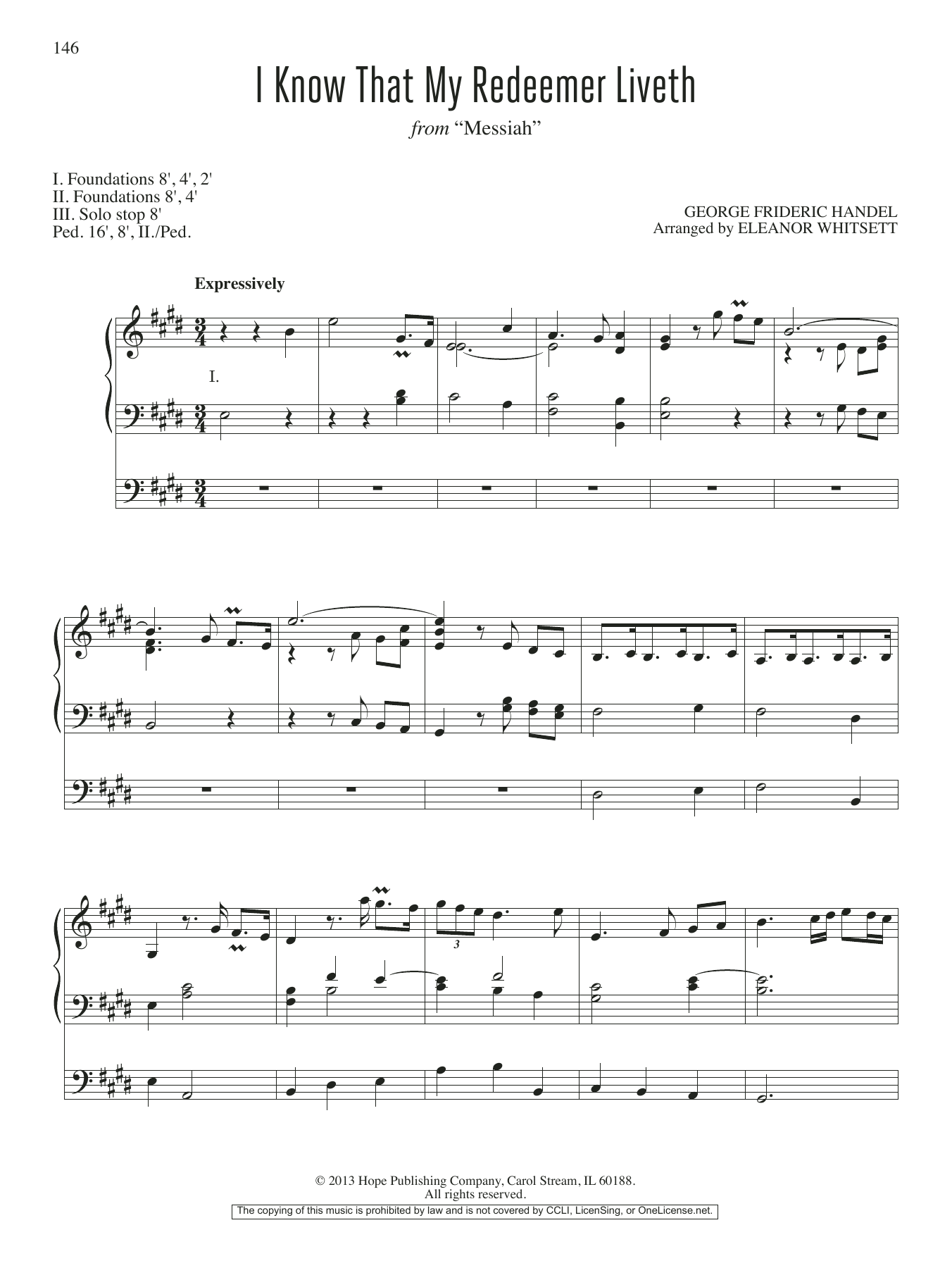 Learn to play Eleanor Whitsett I Know That My Redeemer Liveth sheet music for Organ in minutes. Price: 6.9900$ Eleanor Whitsett I Know That My Redeemer Liveth sheet music notes and chords arranged for Organ