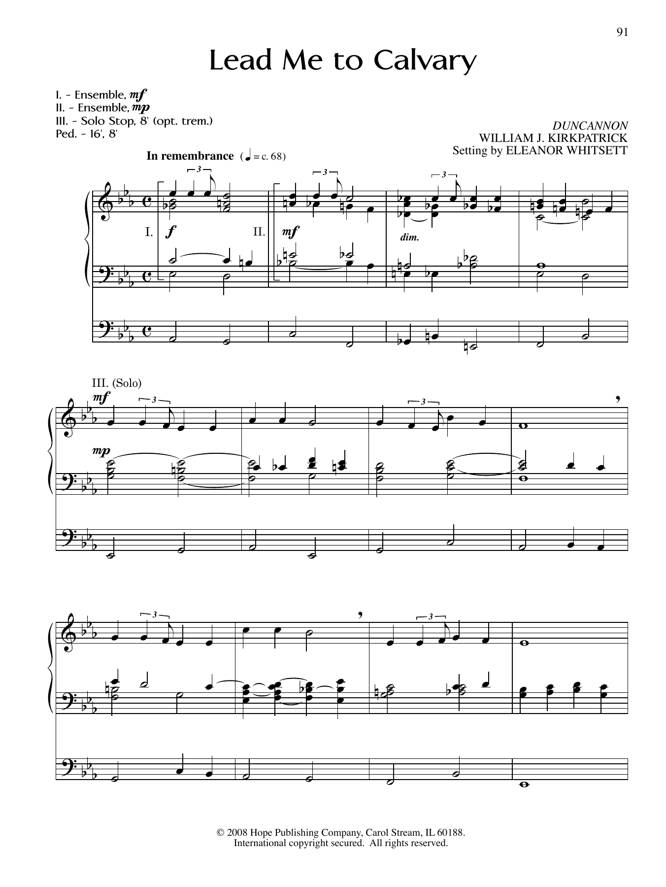 Eleanor Whitsett Lead Me to Cavalry sheet music notes and chords. Download Printable PDF.