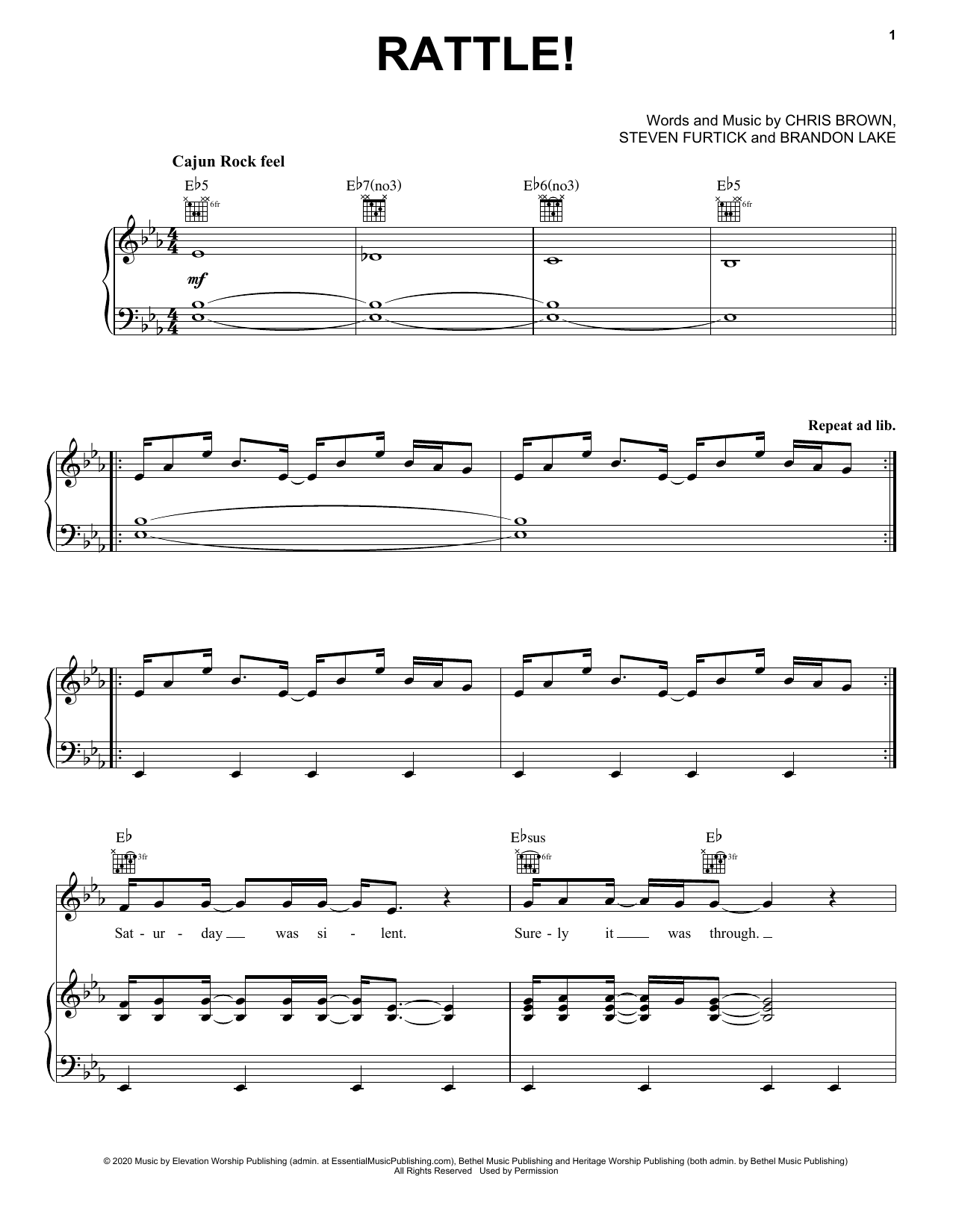 Elevation Worship RATTLE! sheet music notes and chords. Download Printable PDF.